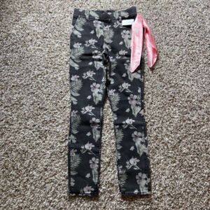 Juicy Couture Floral Print California Skinny Jean Women's 26 Black Stretch Scarf